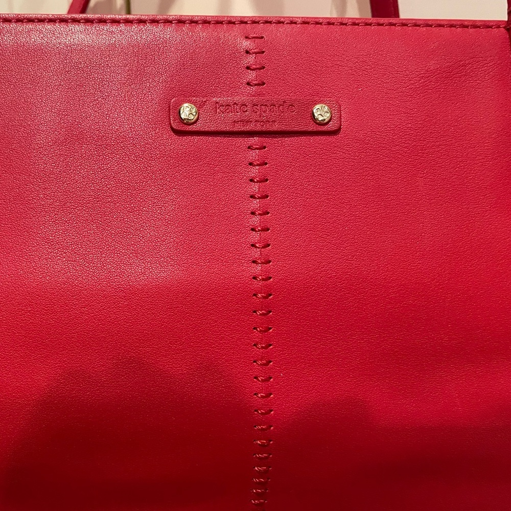 Red Leather Kate Spqde Purse